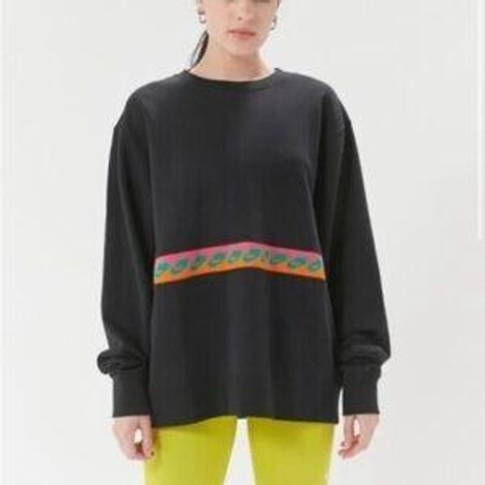 Nike Black Sweatshirt with Pink, Orange & Green Accent